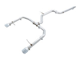 AWE Track Edition Exhaust - Non-Resonated - for MK7 Jetta GLI w/ Stock Downpipe - Chrome Silver Tips - Primary